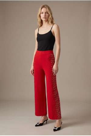 P7705<br/>Embellished knit Pants with soft fit